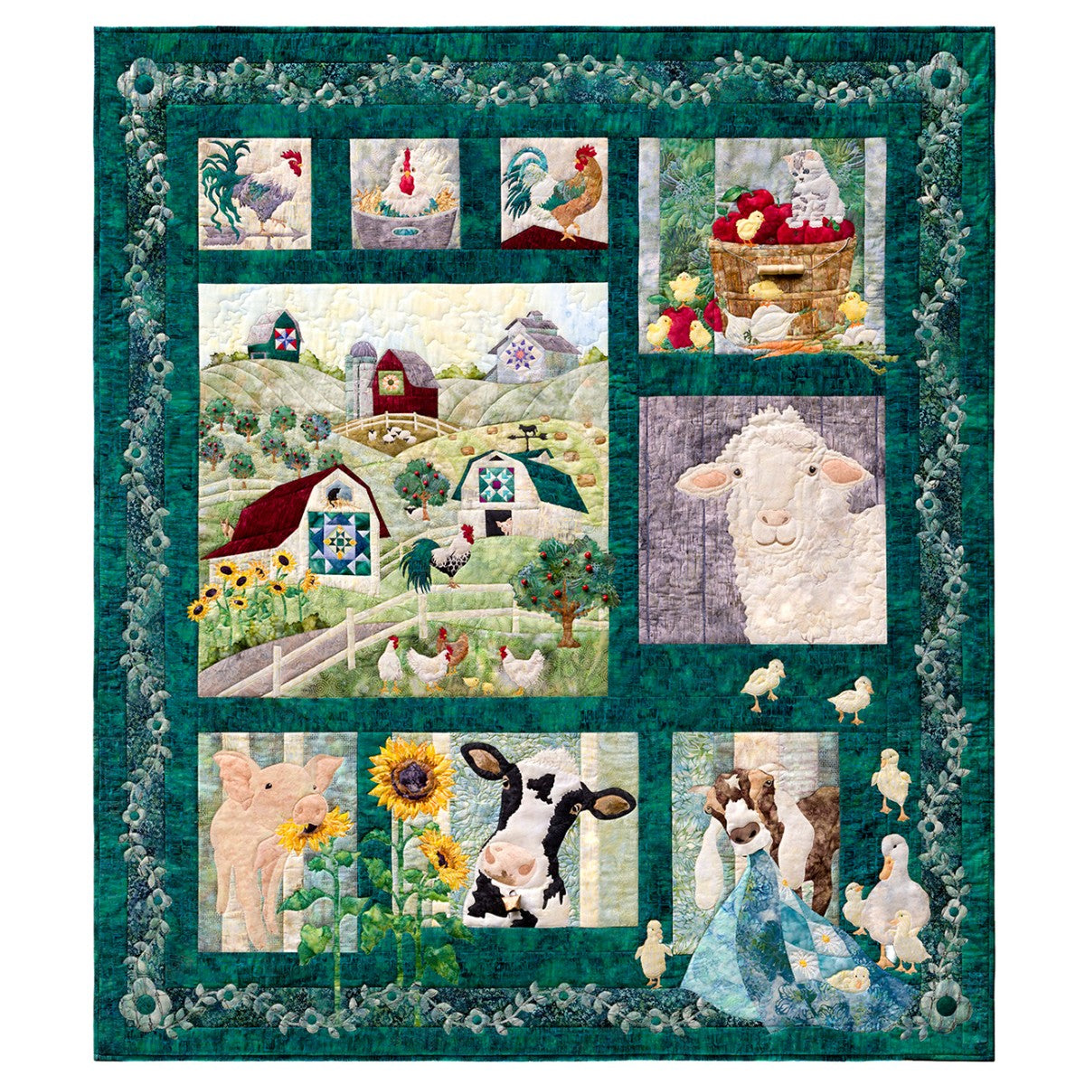 Teal Mr And On That Farmfull Quilt Kit