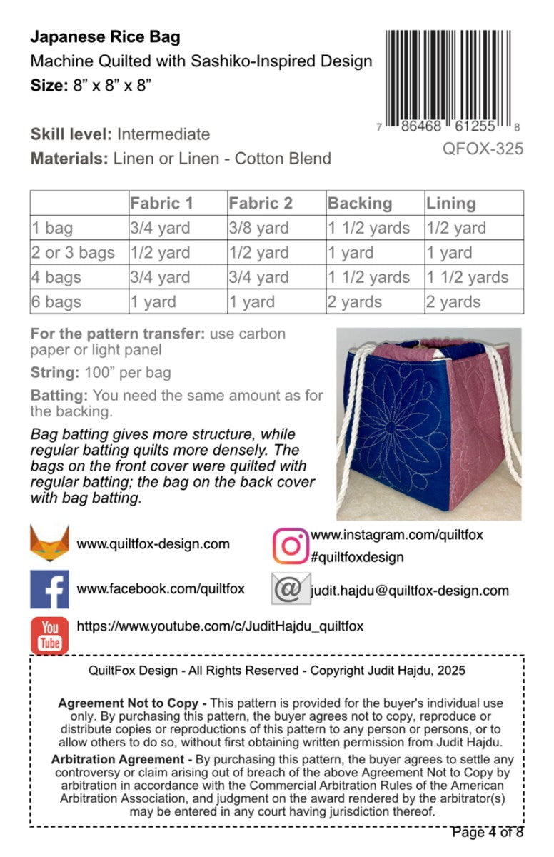 Japanese Rice Bag Pattern - image 2
