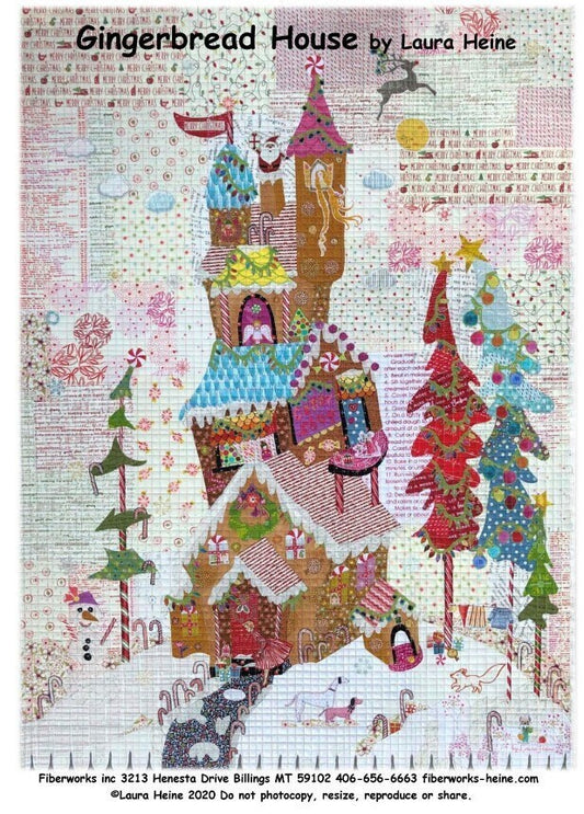 Gingerbread House Pattern by Laura Heine - finished size approx 32" W x 44" L pattern only