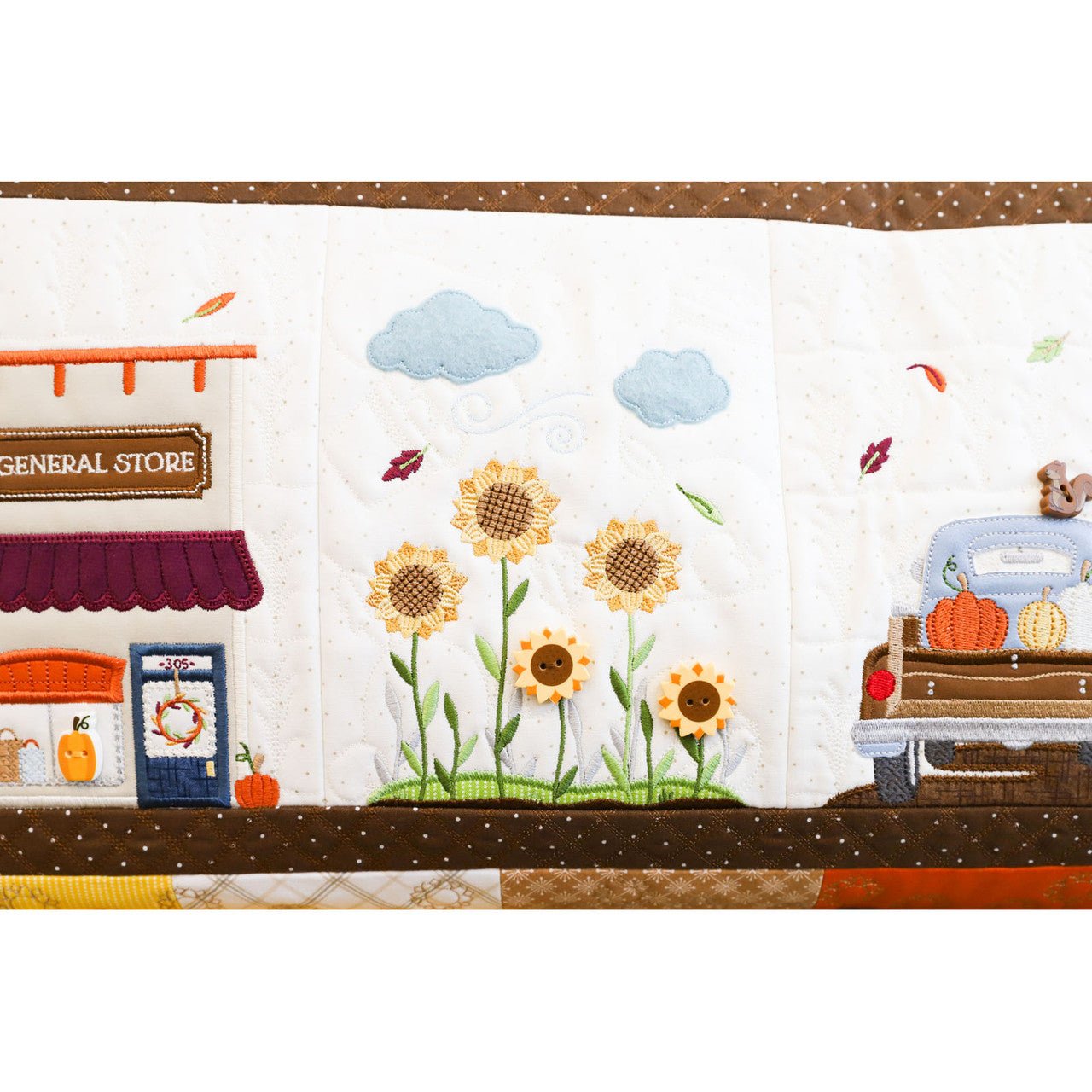 Autumn Acres Bench Pillow Embroidery File by Kimberbell - QuiltingJoyPDX