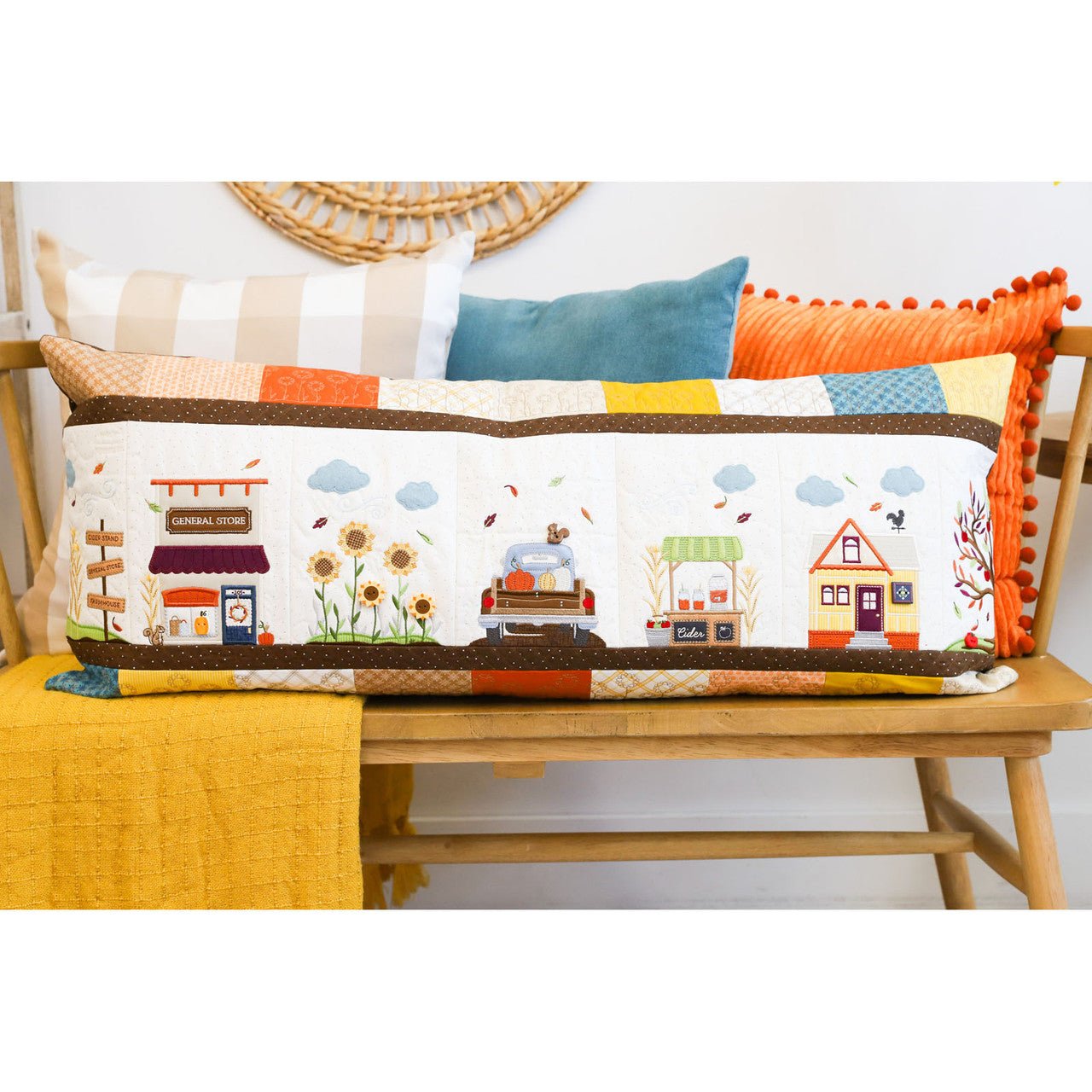 Autumn Acres Bench Pillow Embroidery File by Kimberbell - QuiltingJoyPDX