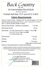 Back Country Quilt Pattern - Intermediate Pieced Quilt Finished size 73.5" x 97.5" - QuiltingJoyPDX