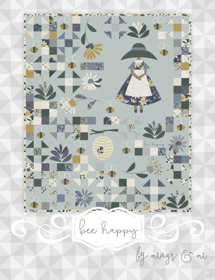Bee Happy Pattern by meags & me. Finished size approximately 40" x 52" - QuiltingJoyPDX
