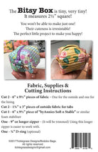 Bitsy Box Bodobo Bags Pattern - 2.5" square by Natalie Rawlinson - QuiltingJoyPDX