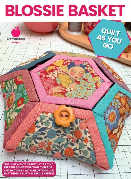 Blossie Basket Quilt as You Go Pattern and Templates - QuiltingJoyPDX