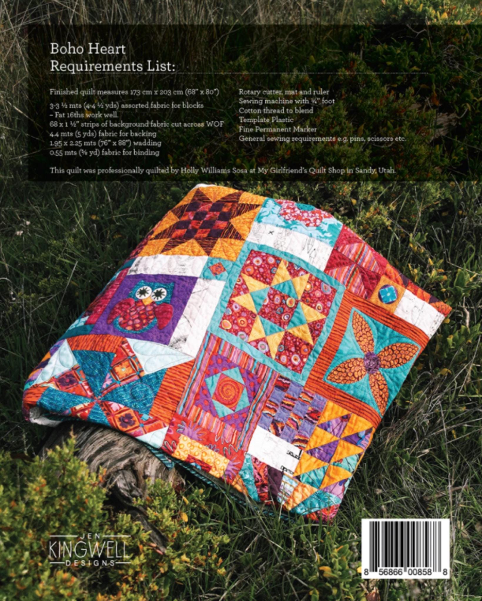 Boho Heart Pattern Booklet by Jen Kingwell & Andrea Bair - Finished size 68" x 80" - QuiltingJoyPDX