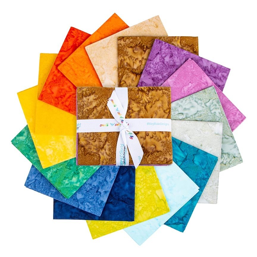 Bright Day Hand-Dyes Batik Fat Quarter Bundle | Riley Blake Designs | 16 Pieces - QuiltingJoyPDX