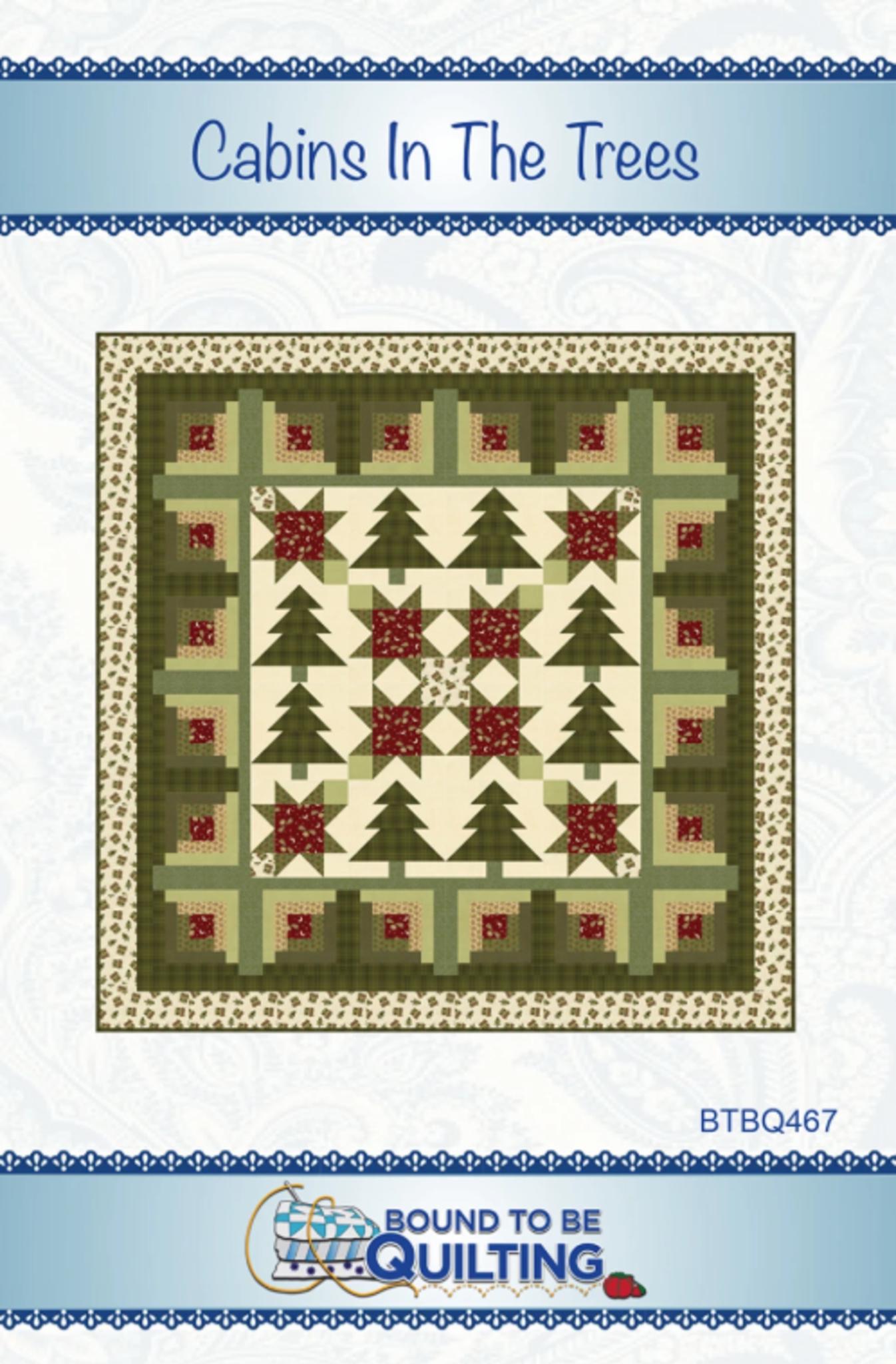 Cabins in the Trees Quilt Pattern by from Bound To Be Quilting- 85" x 85" - QuiltingJoyPDX