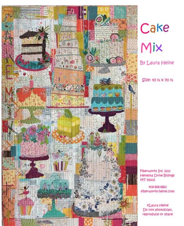 Cake Mix Collage Pattern by Laura Heine - Finished size approximately 43.5" x 70.5" - QuiltingJoyPDX