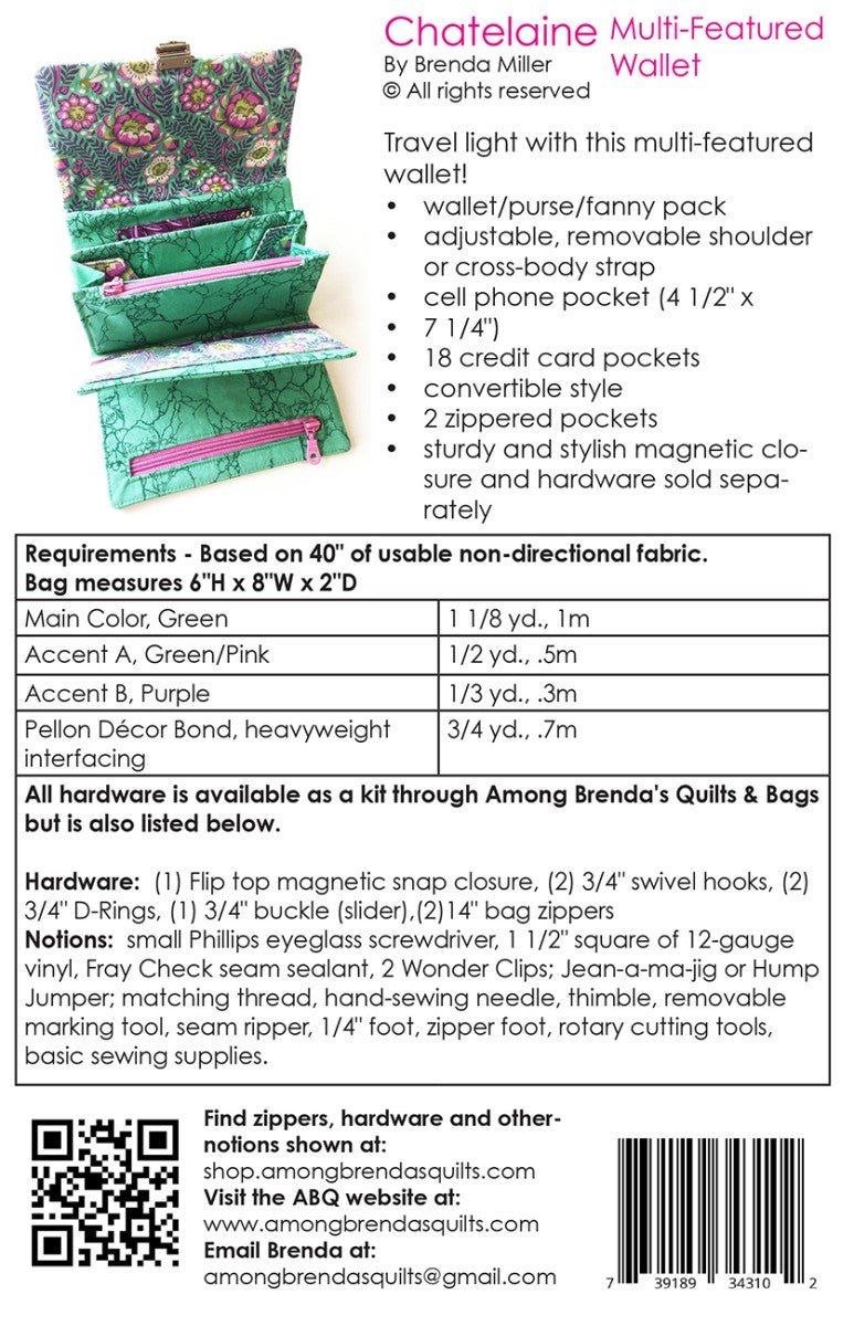 Chatelaine Multi-Function Wallet - QuiltingJoyPDX