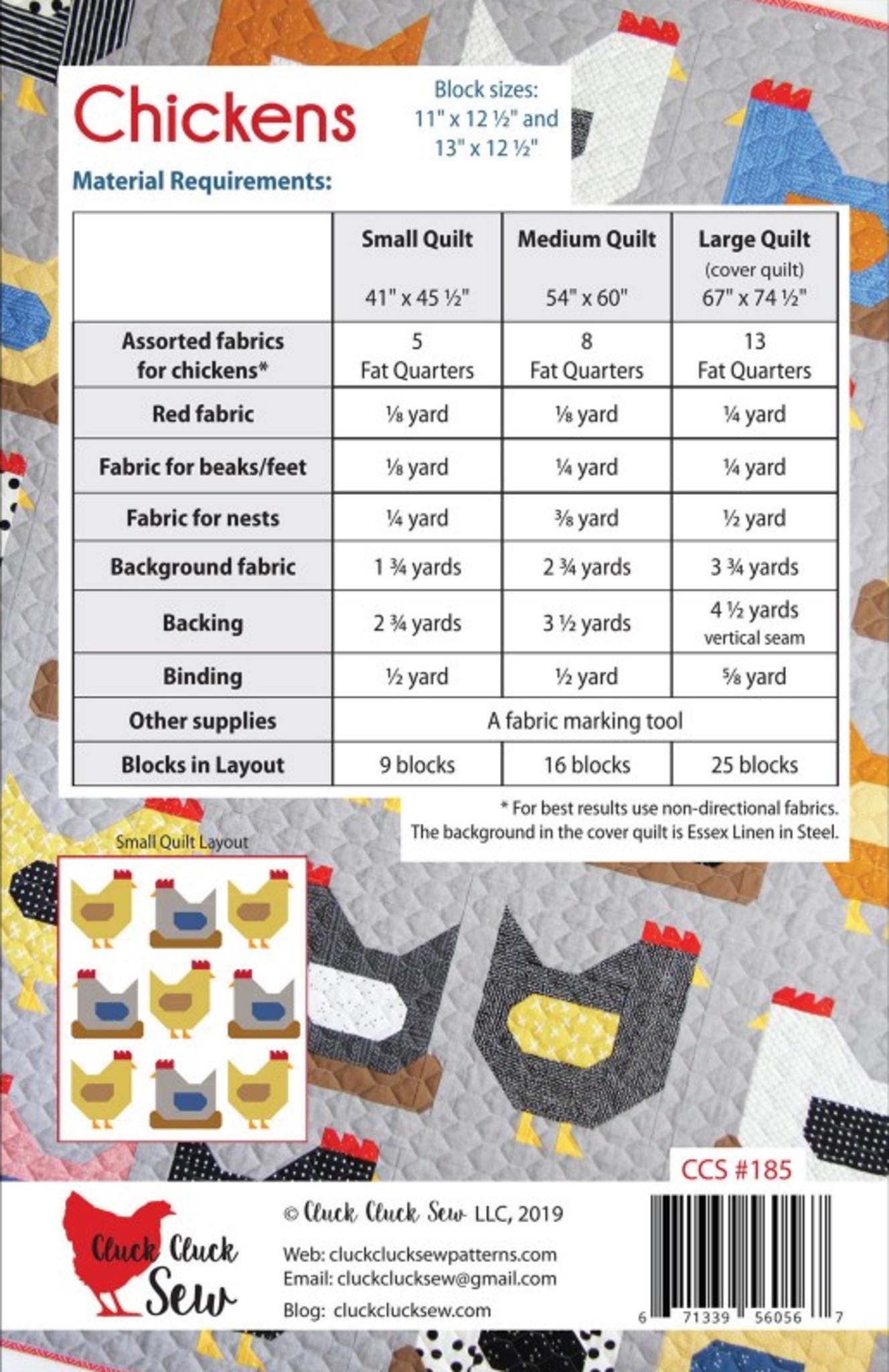 Chickens Quilt Pattern by Cluck Cluck Sew - QuiltingJoyPDX