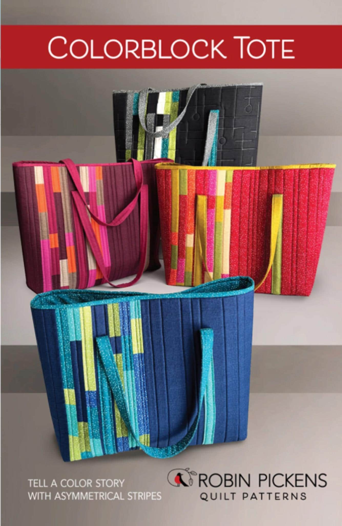 Colorblock Tote Bag Pattern by Robin Pickens - QuiltingJoyPDX