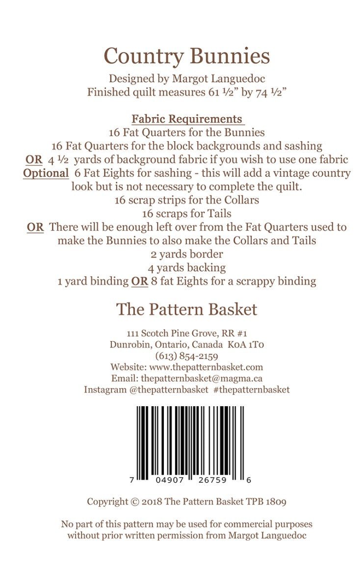 Country Bunnies - QuiltingJoyPDX