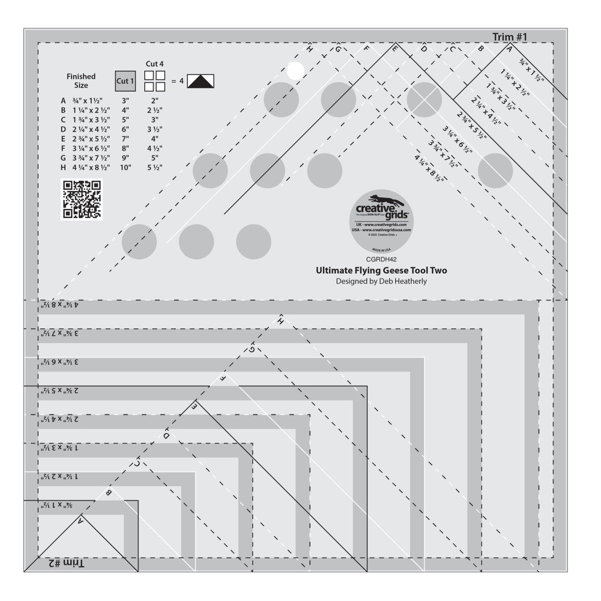 Creative Grids Ultimate Flying Geese Tool Two - QuiltingJoyPDX