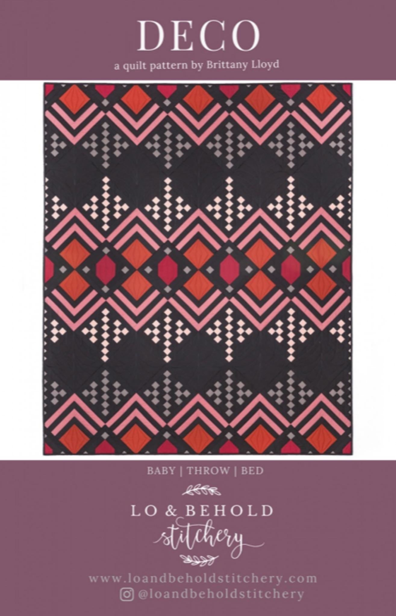 DECO Quilt Pattern by Brittany Lloyd from Lo & Behold Stitchery - 3 sizes - QuiltingJoyPDX