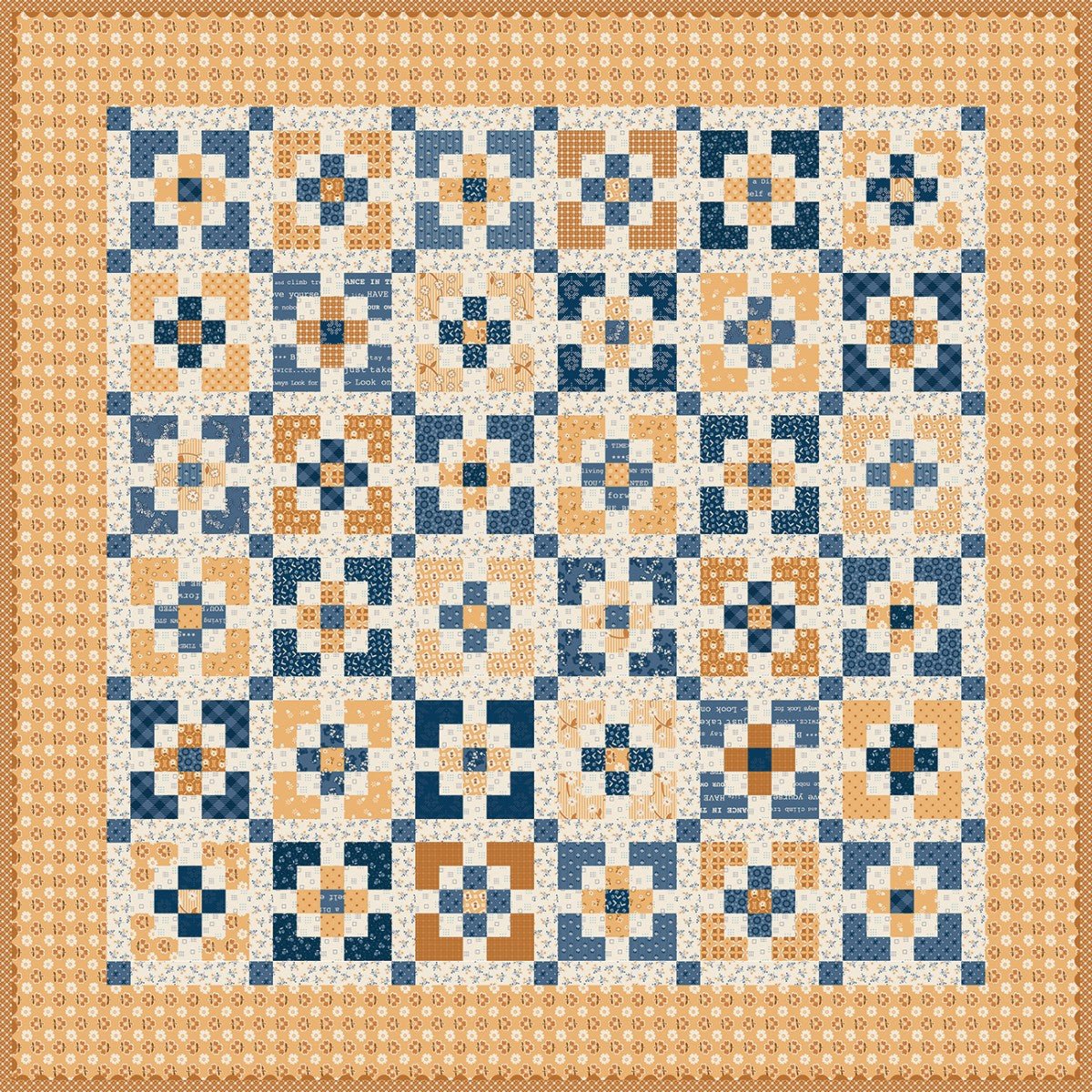 Denim & Daisy Charmed Table Topper or Baby Quilt Kit from Riley Blake Designs - QuiltingJoyPDX