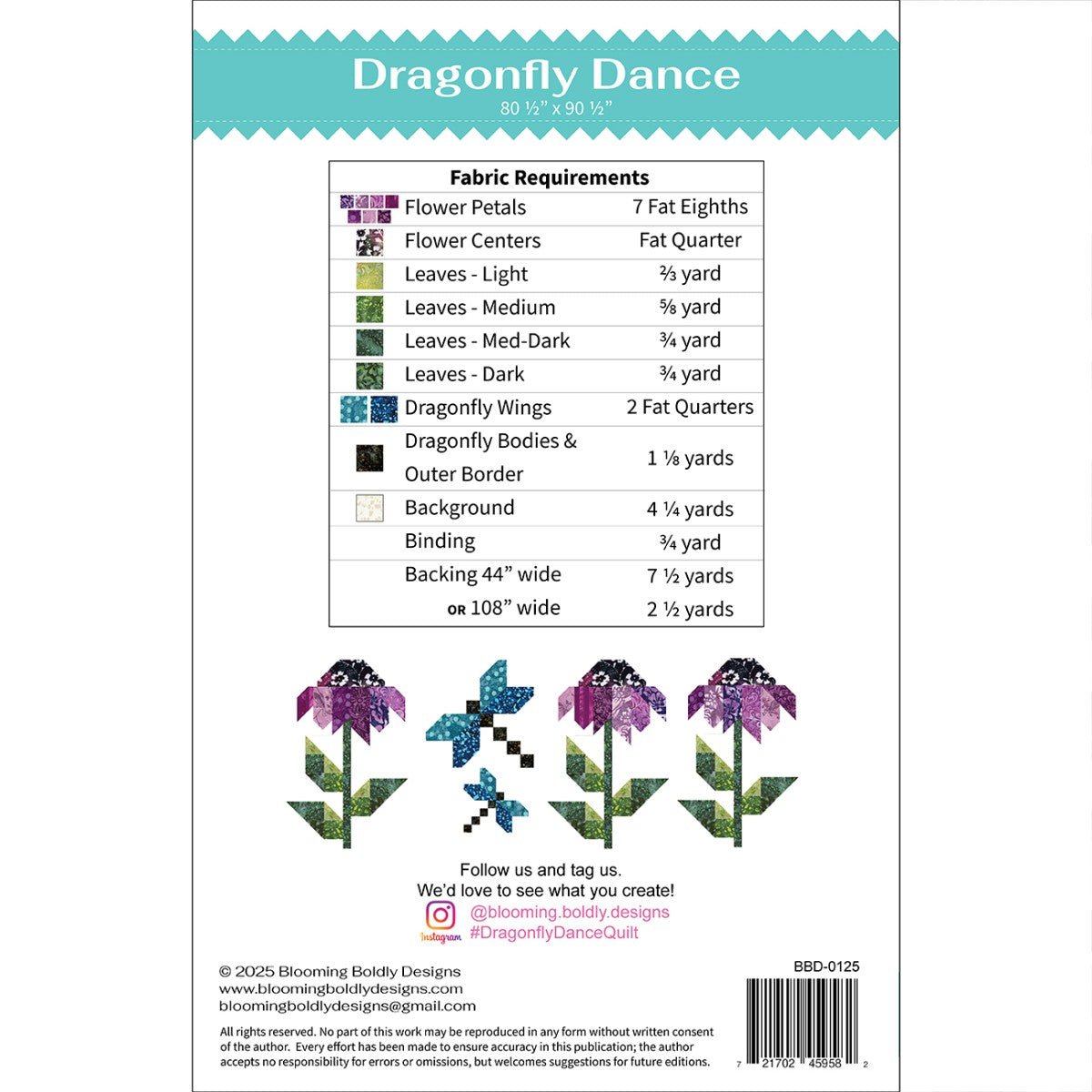 Dragonfly Dance Quilt Pattern - QuiltingJoyPDX