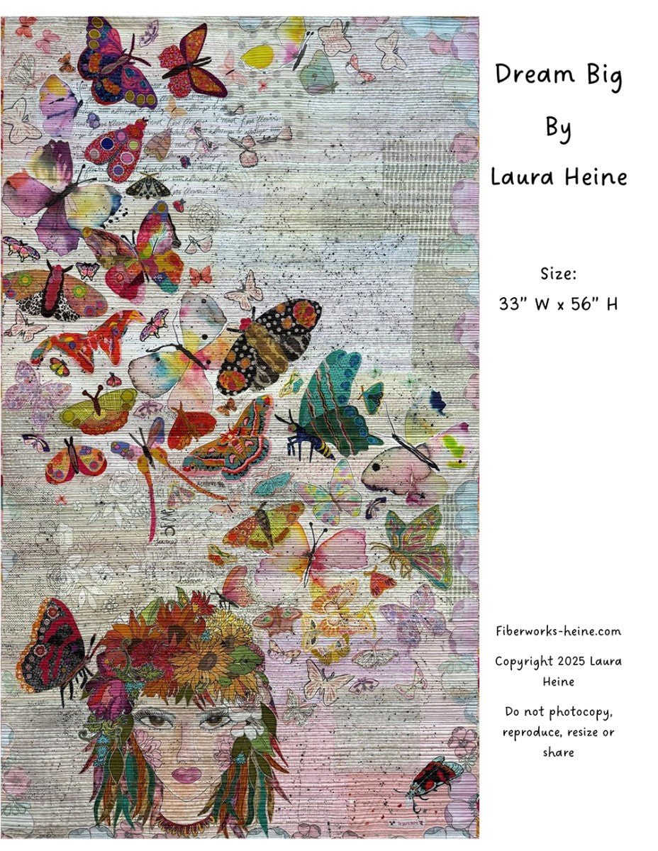 Dream Big Collage Quilt Pattern by Laura Heine (33" x 56") - QuiltingJoyPDX