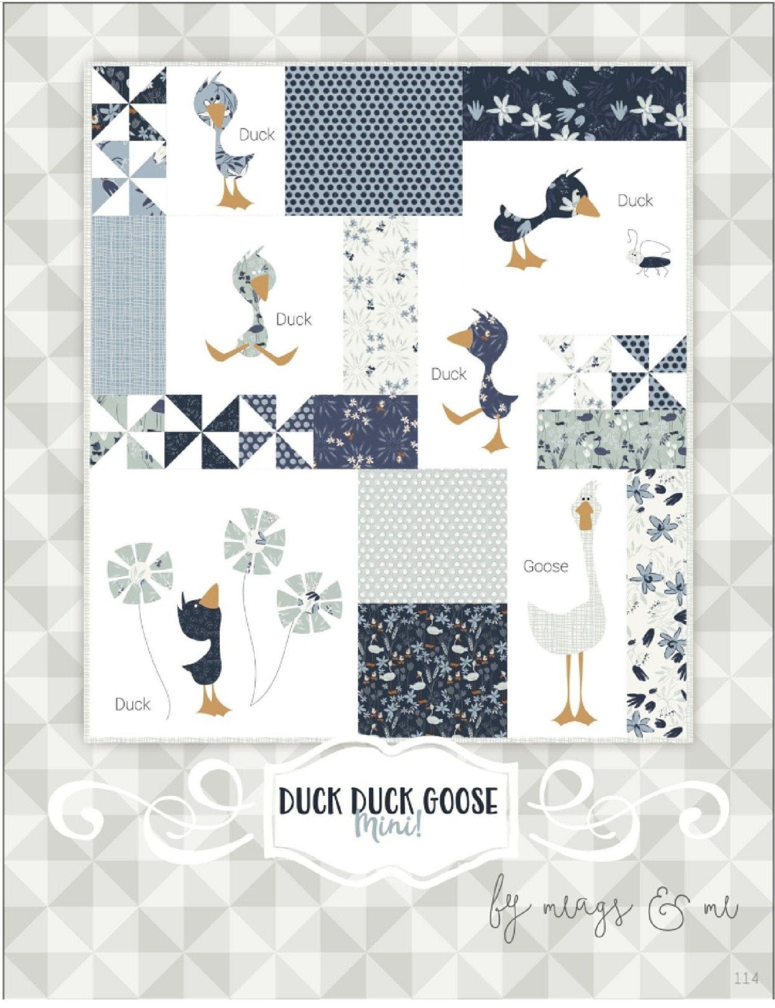 Duck Duck Goose MINI Pattern by meags & me. Finished size approximately 40" x 45" - QuiltingJoyPDX
