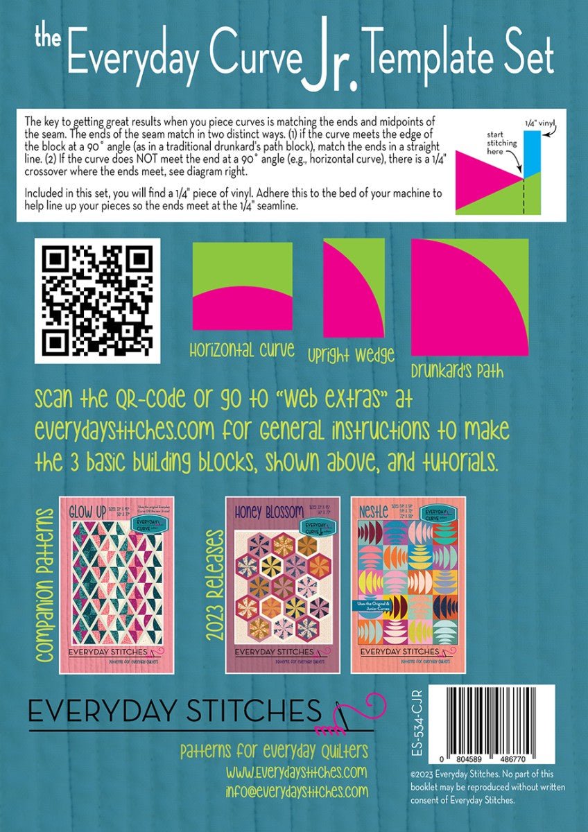 Everyday Curve Junior Acrylic Template Set – Curved Quilting Templates | Everyday Stitches - QuiltingJoyPDX