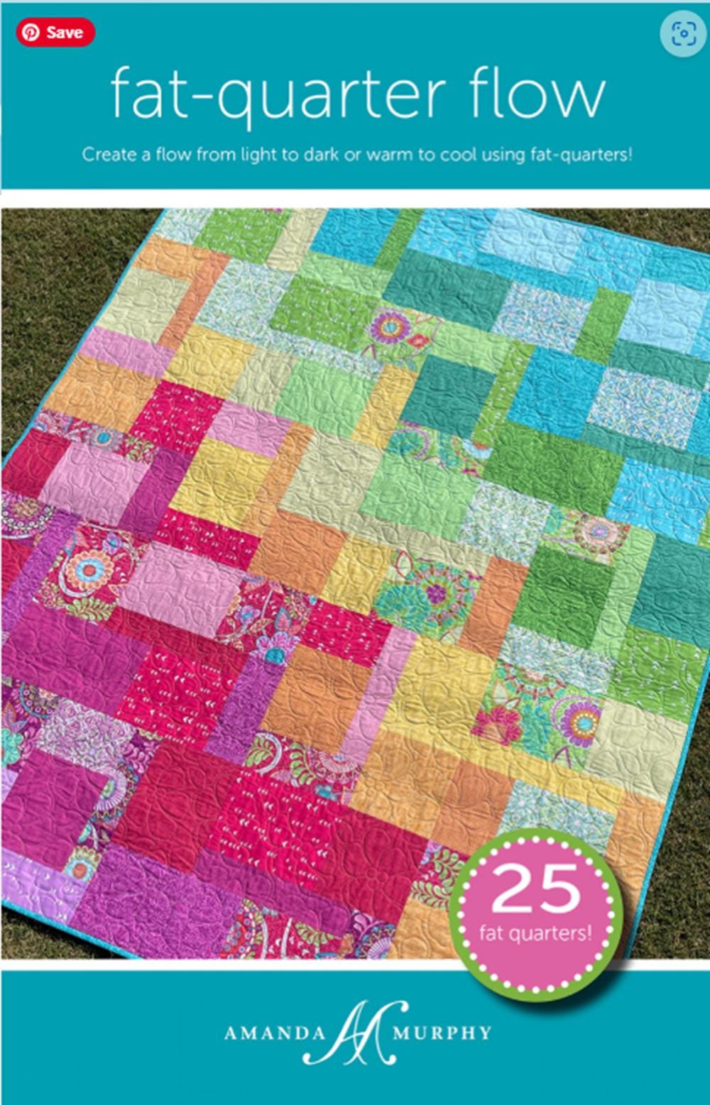 Fat-Quarter Flow Quilt Pattern by Amanda Murphy - 56-1/2" x 70-1/2" finished - QuiltingJoyPDX