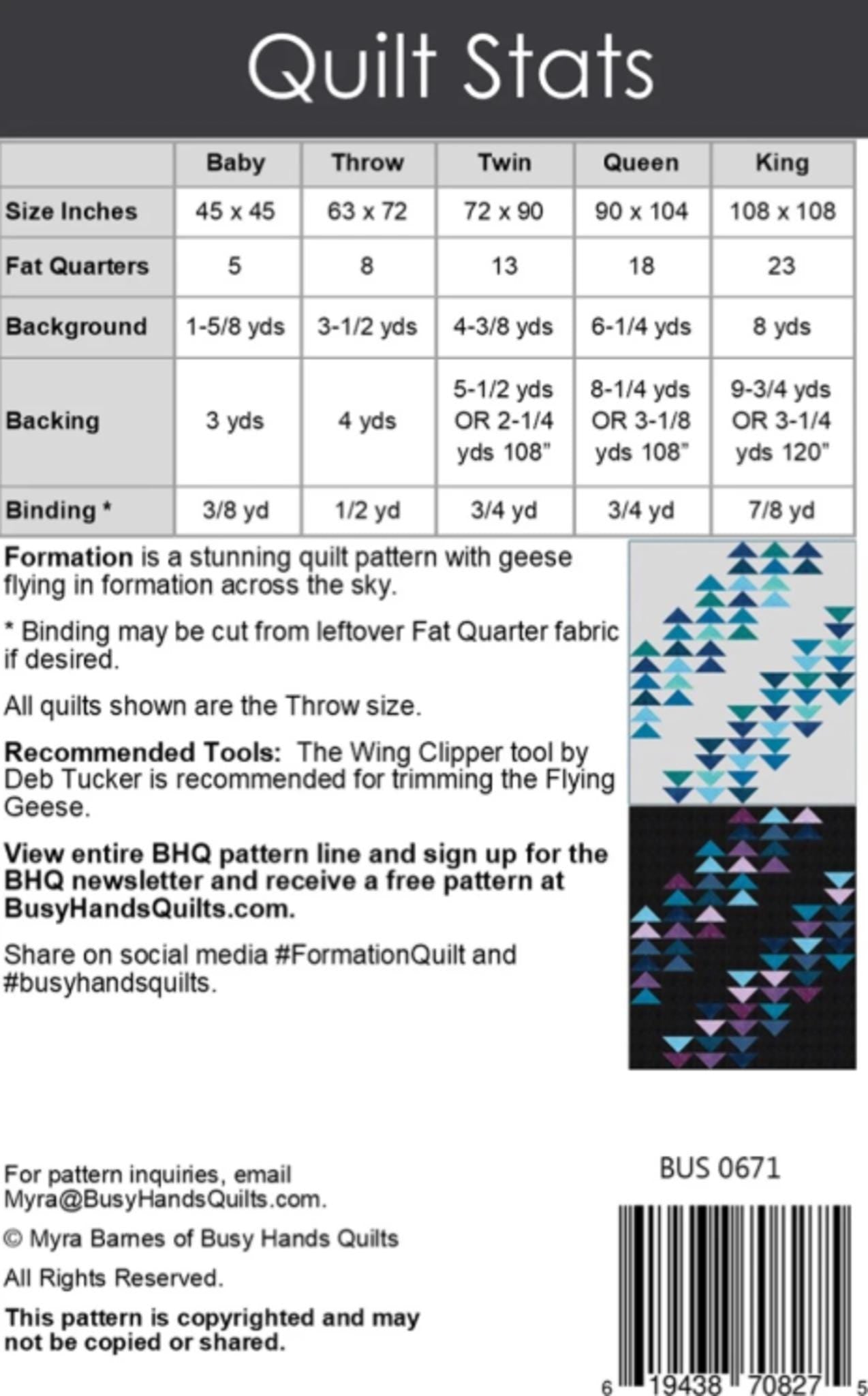 Formation Quilt Pattern by Myra Barnes - includes 5 sizes. Fat Quarter Friendly - QuiltingJoyPDX