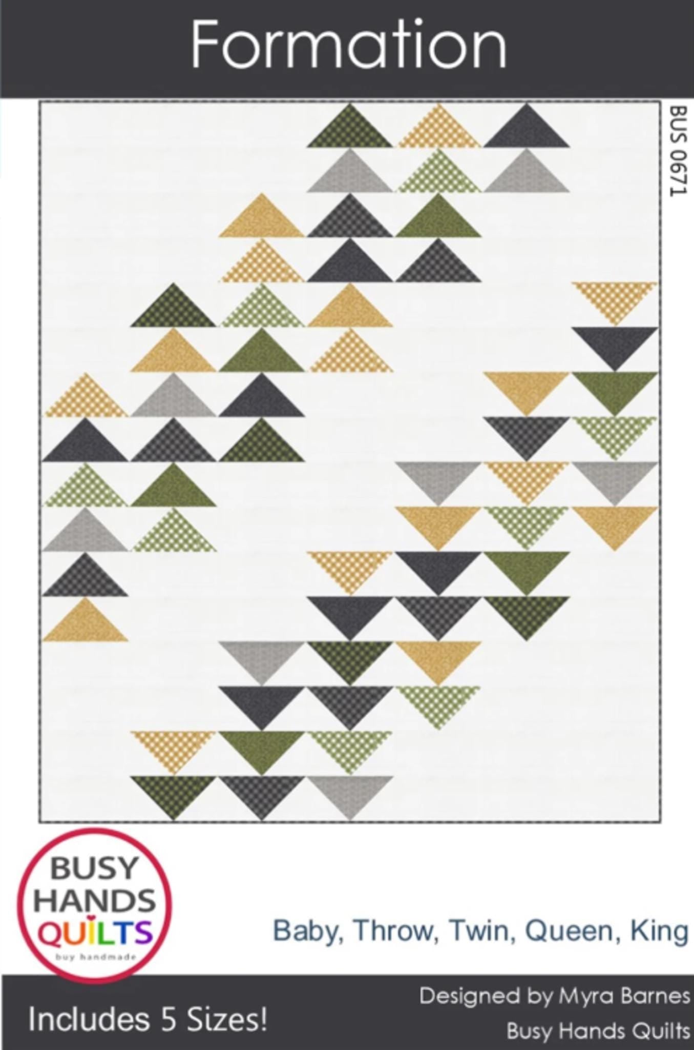Formation Quilt Pattern by Myra Barnes - includes 5 sizes. Fat Quarter Friendly - QuiltingJoyPDX