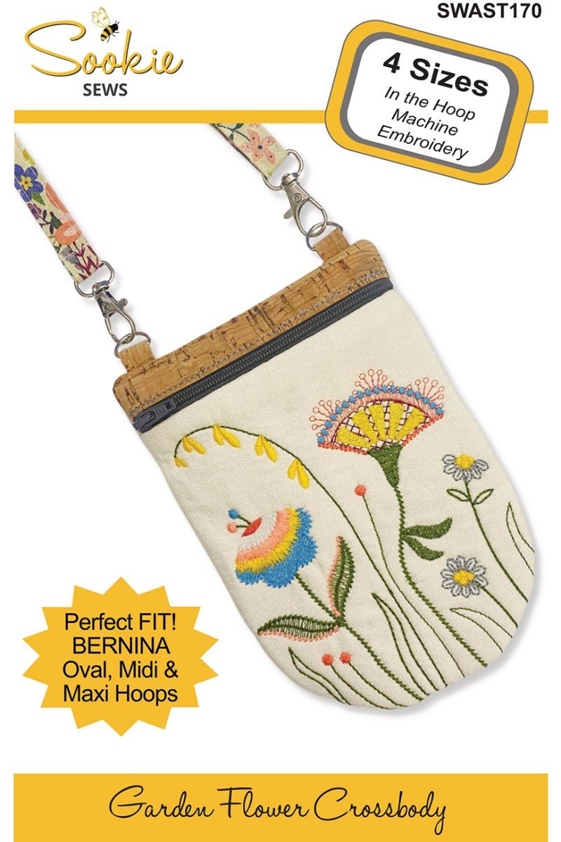 Garden Flower Crossbody Zipper Bag In the Hoop - QuiltingJoyPDX
