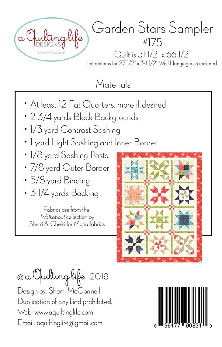 Garden Stars Sampler Quilt Pattern - QuiltingJoyPDX