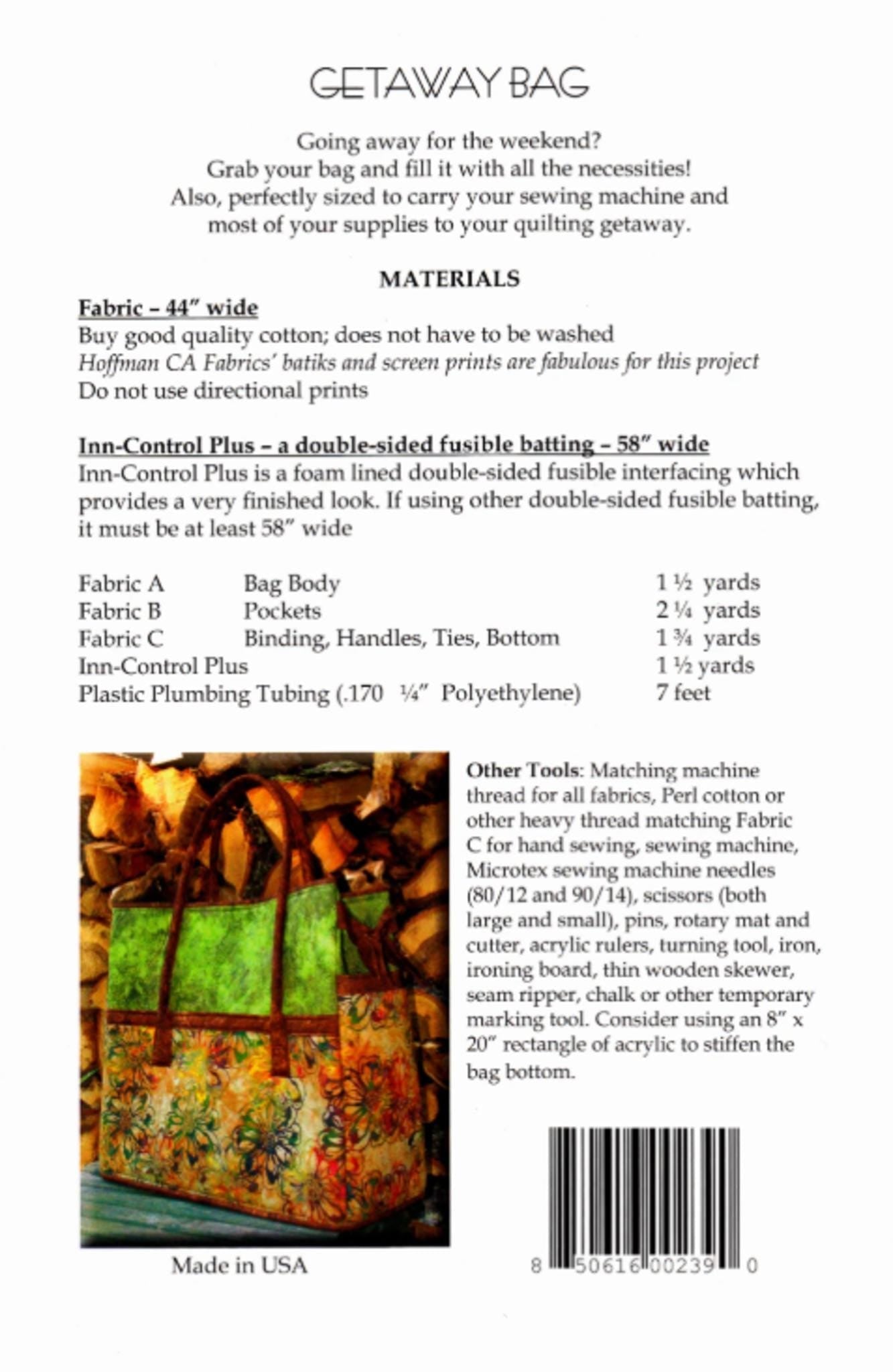 Getaway Bag Pattern by Aunties Two Patterns - QuiltingJoyPDX