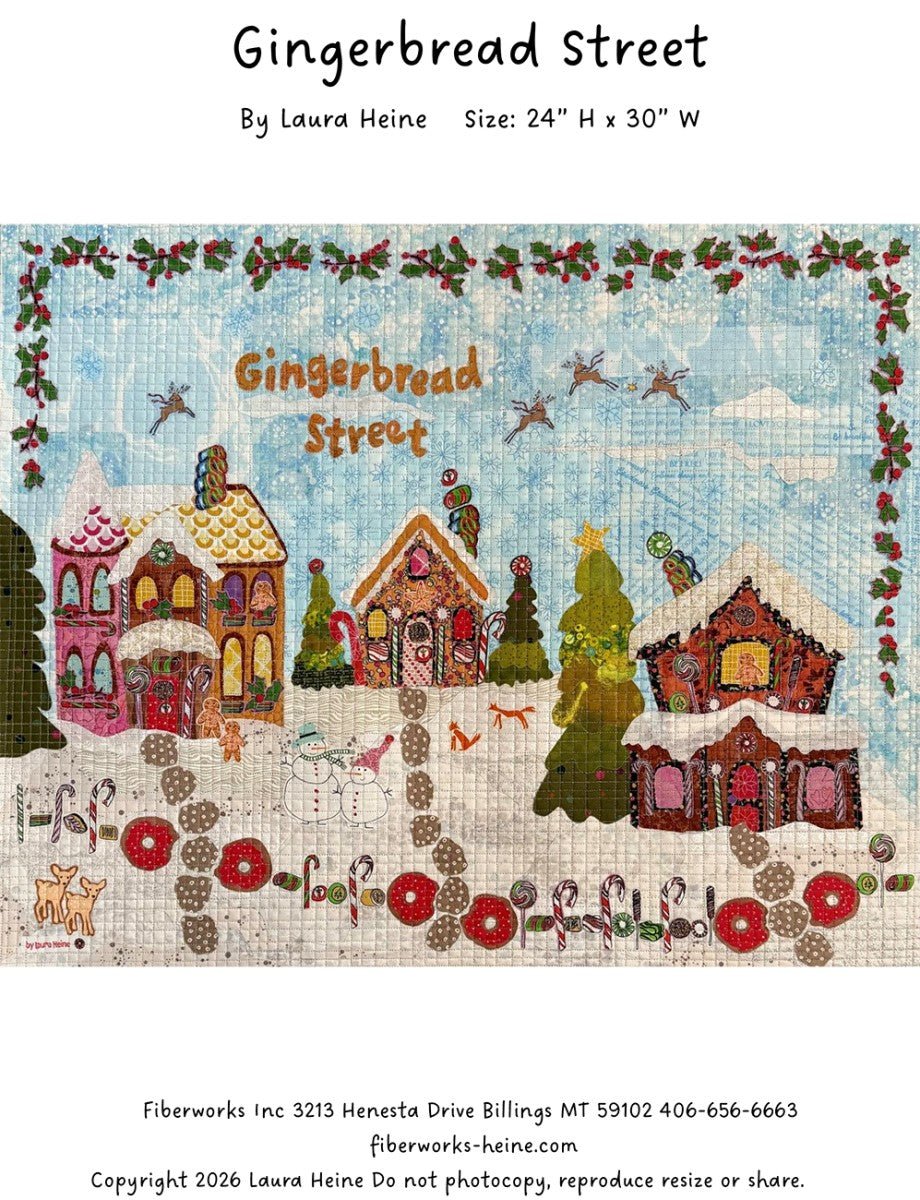 Gingerbread Street Collage Quilt Pattern by Laura Heine (24" x 30") - QuiltingJoyPDX
