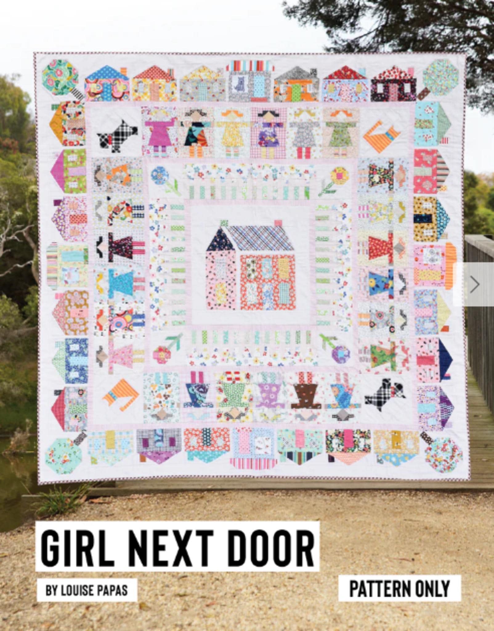 Girl Next Door Quilt Pattern by Louise Papas - 71.5" x 71.5" - QuiltingJoyPDX