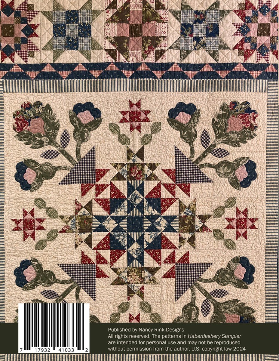 Haberdashery Block of the Month Quilt Pattern Booklet by Nancy Rink (91" x 91") - QuiltingJoyPDX