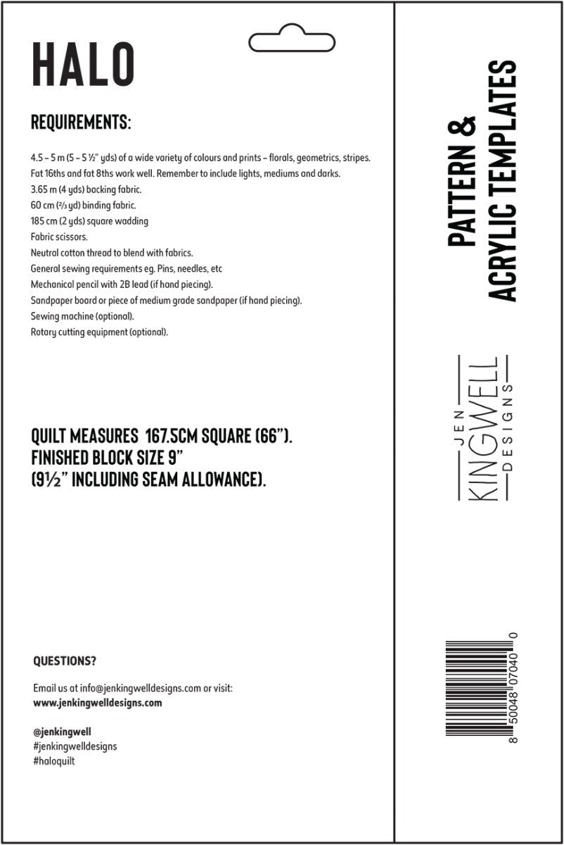 Halo Pattern and Acrylic Template - QuiltingJoyPDX
