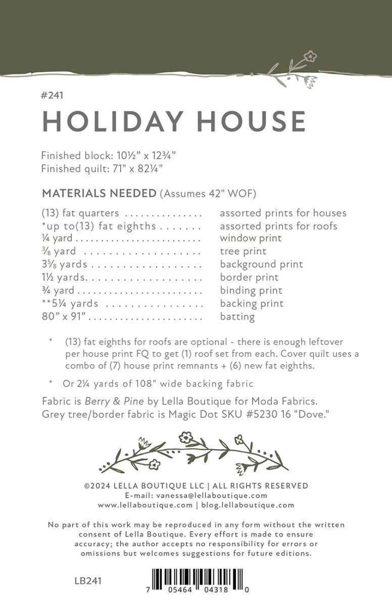 Holiday House Quilt Pattern – Lella Boutique - QuiltingJoyPDX