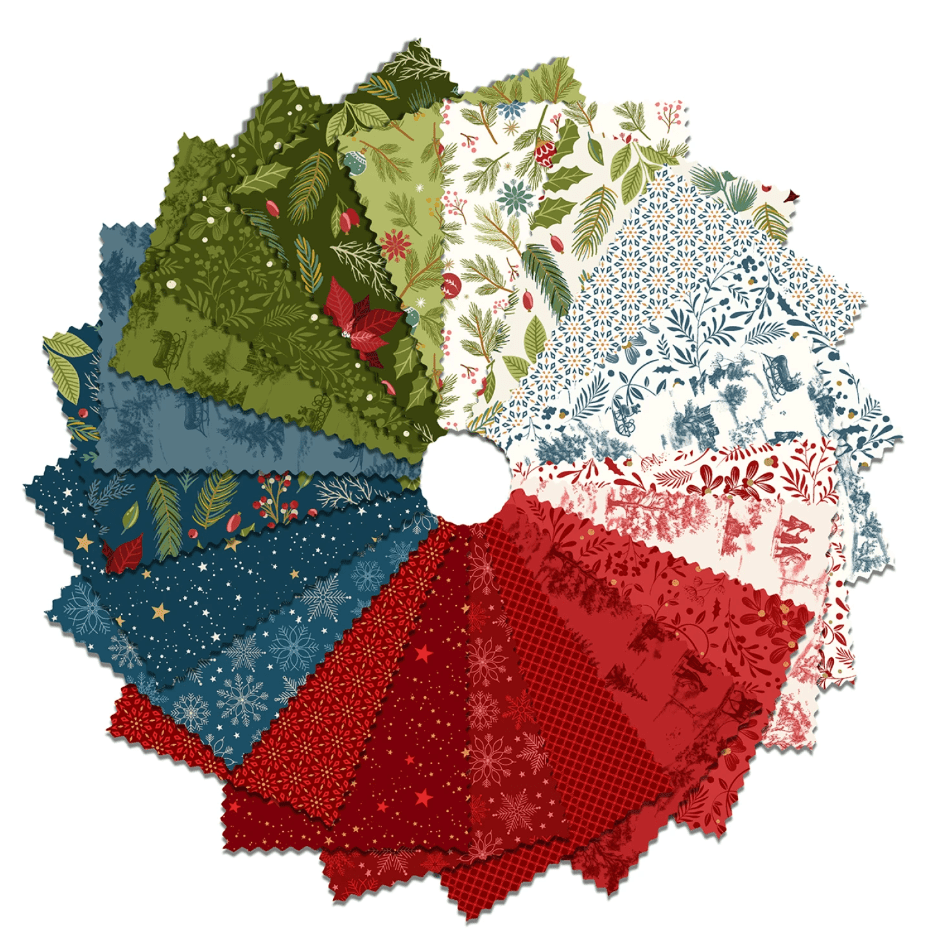Holly Jolly Calico Layer Cake – Blank Quilting (42 pcs) - QuiltingJoyPDX