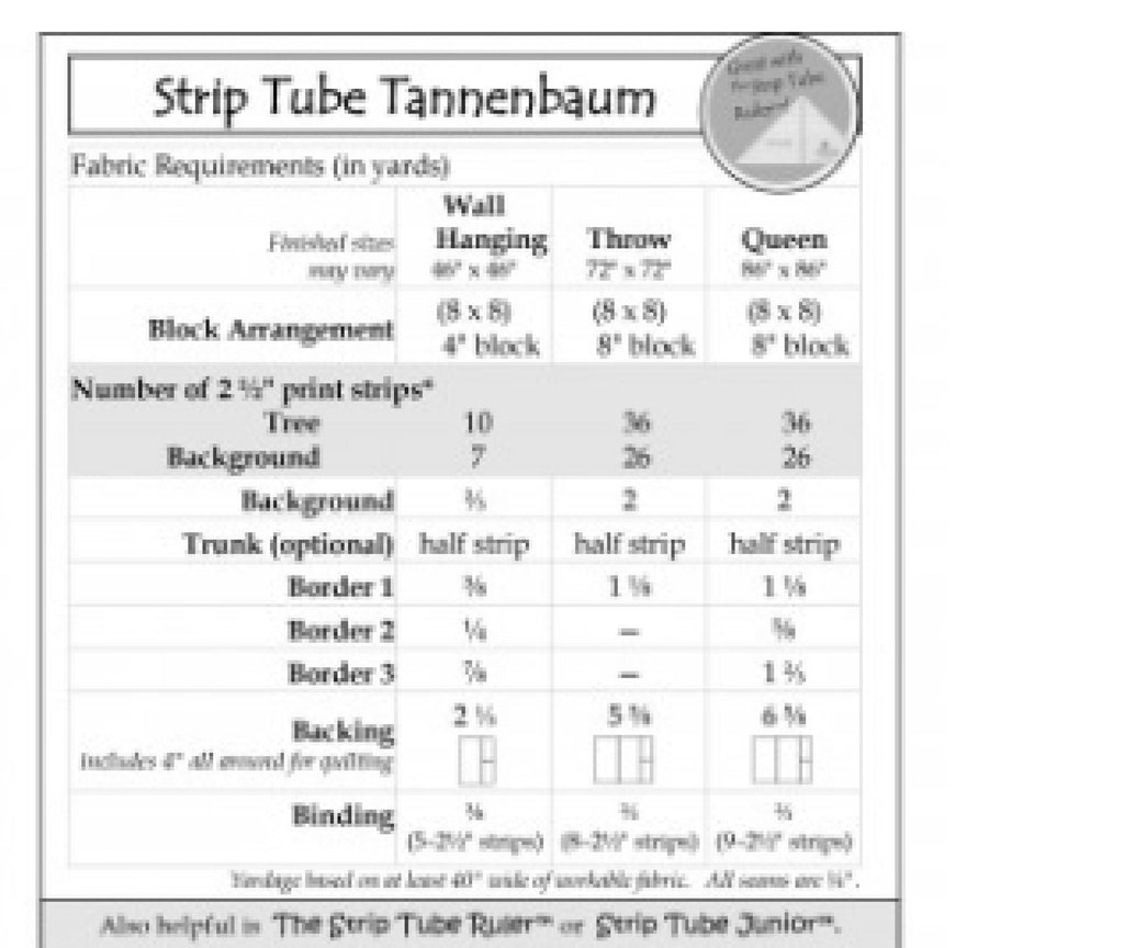 Strip Tube Tannenbaum Pattern by Cozy Quilt Designs