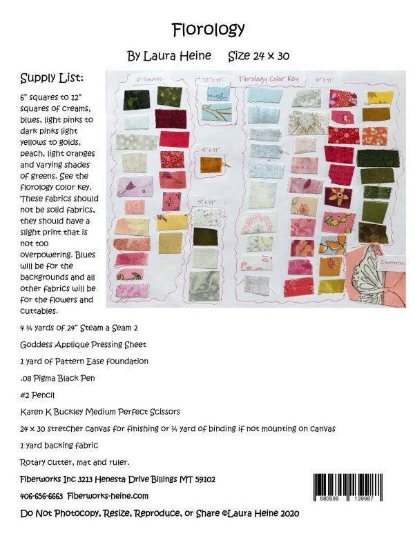 Florology Collage Quilt Pattern by Laura Heine (24" x 30")