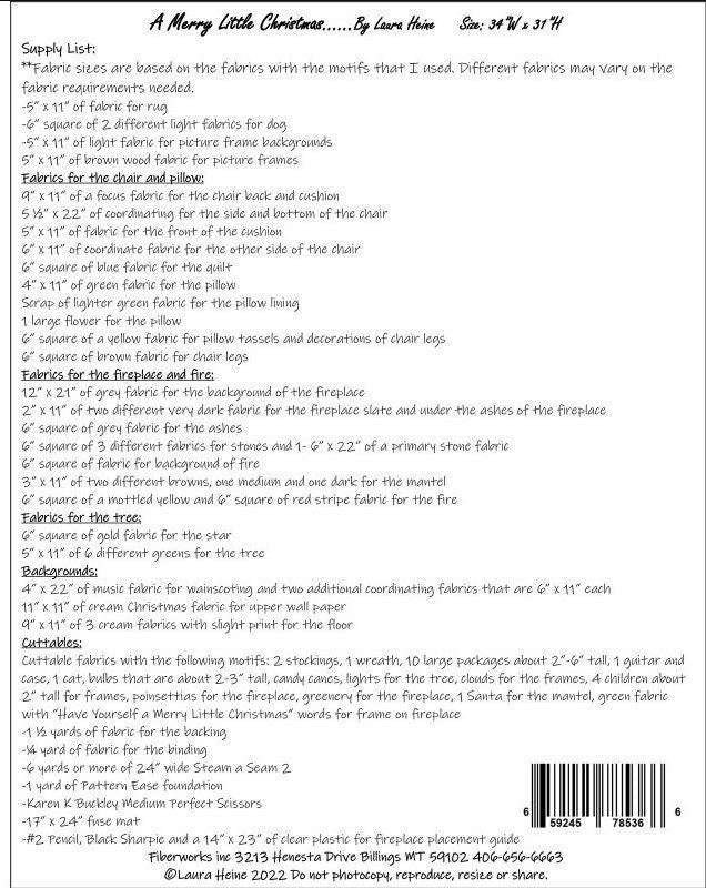 A Merry Little Christmas Quilt Pattern by Laura Heine (34" x 31")