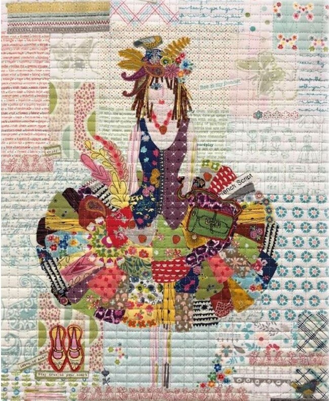 Teeny Tiny Collage Quilt Patterns #1 by Laura Heine - Dress, Fish, Elephant