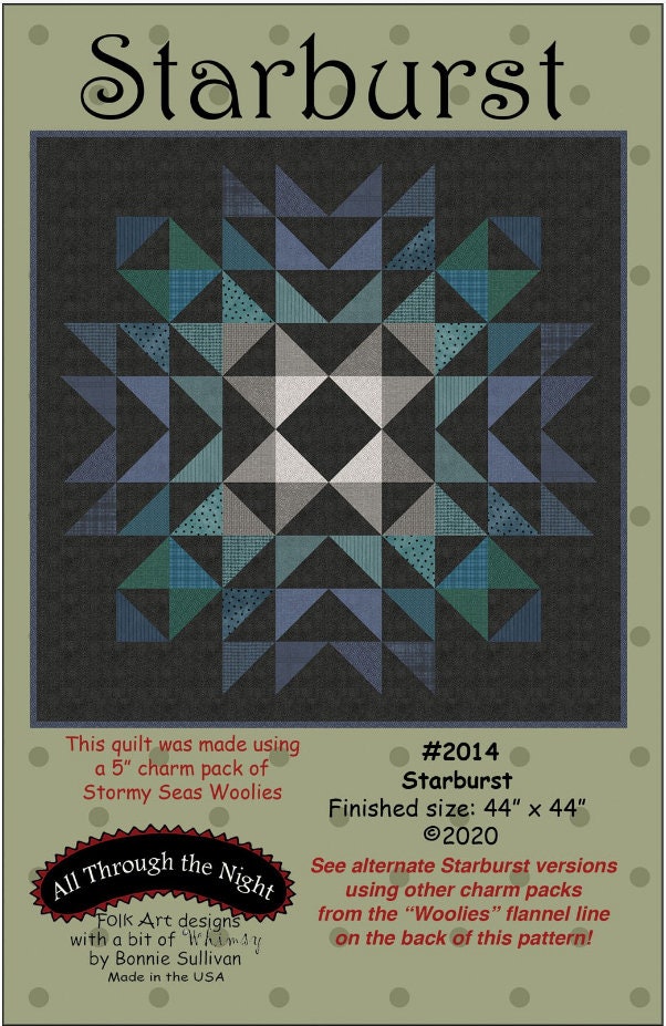 Starburst Flannel Quilt Kit: Bonnie Sullivan Pattern, Holiday Warmth Variation