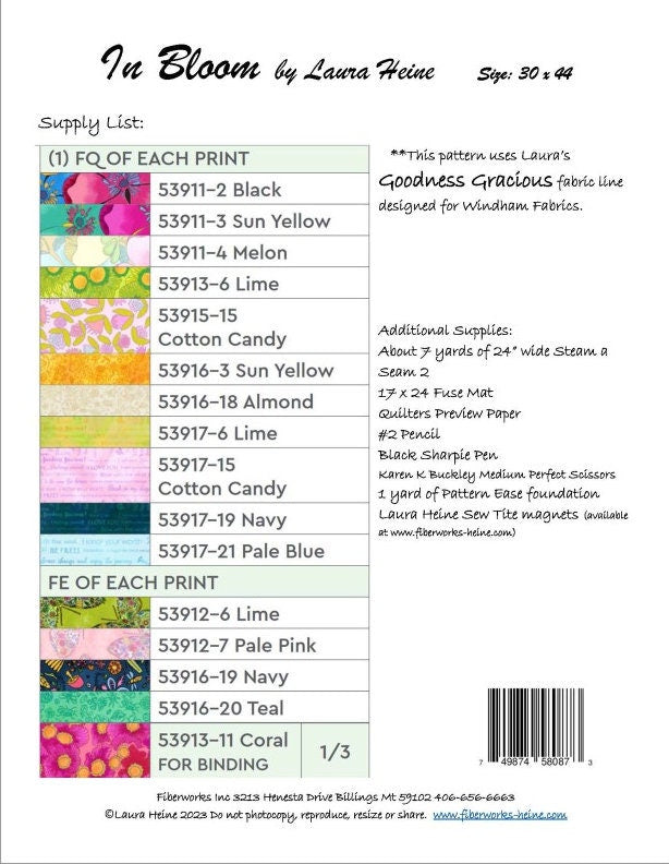 In Bloom Collage Pattern by Laura Heine (30" x 44")