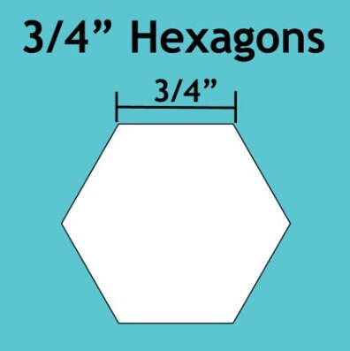 3/4" Hexagon Paper Pieces English Paper Piecing (EPP) 125 pieces