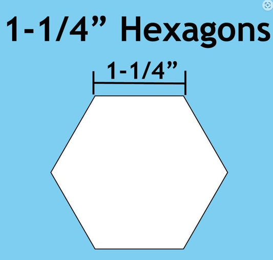 1-1/4" Hexagon Paper Pieces English Paper Piecing (EPP) 75 pieces
