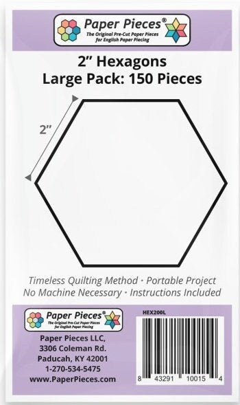 2" Hexagon Paper Pieces English Paper Piecing (EPP) 150 pieces