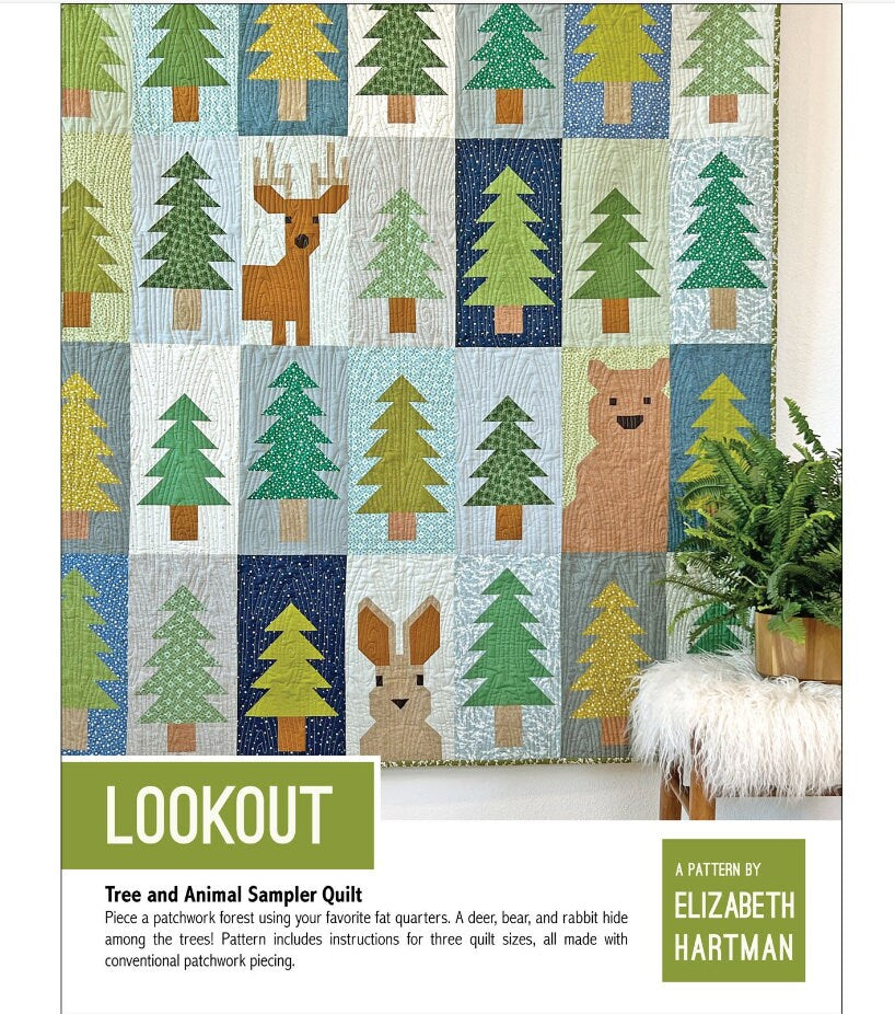 Lookout Quilt Pattern by Elizabeth Hartman - Three quilt sizes included: Baby 40"x45", Lap 56 "x 60", Picnic 72"x75" - No Fabric Included