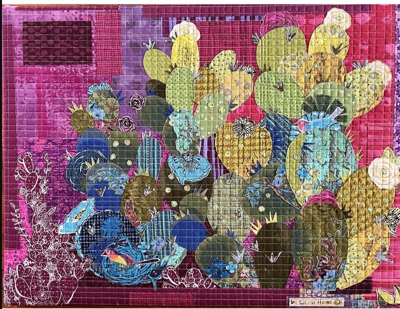 Prickly Pear Collage Quilt Pattern by Laura Heine (18" x 24")