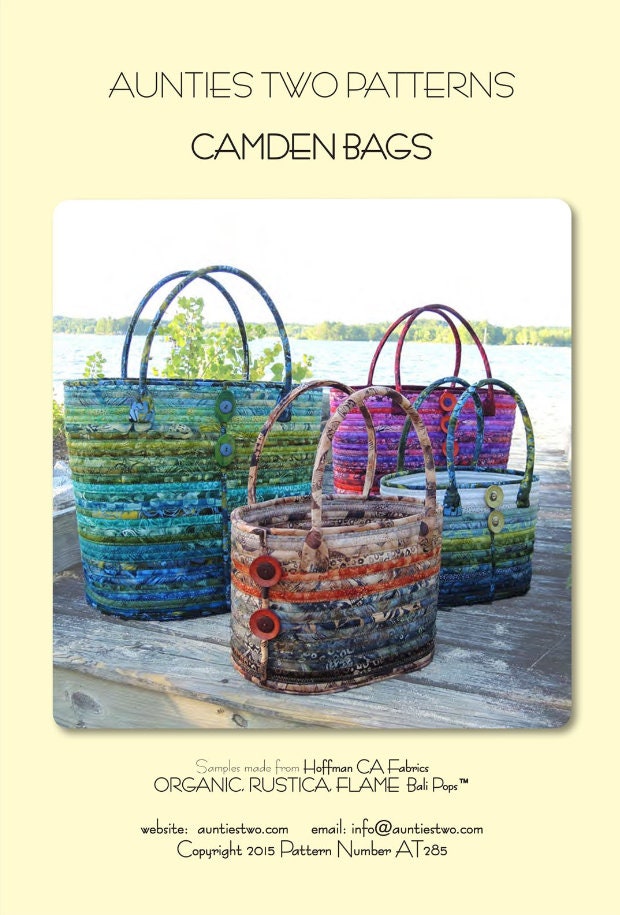 Camden Bags Pattern by Aunties Two Patterns - includes 3 sizes