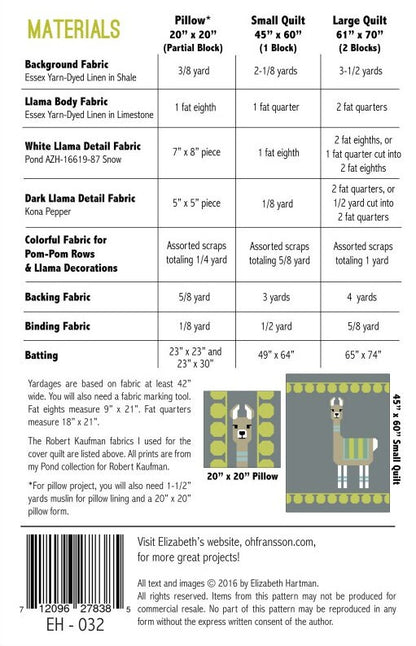 Lloyd & Lola Quilt Pattern by Elizabeth Hartman - Two quilt sizes + Pillow Pattern Included; fabric not included