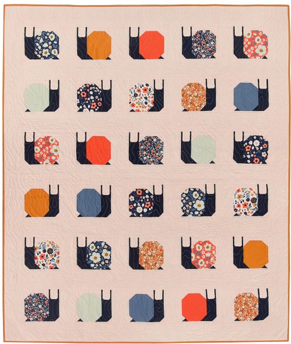 Garden Snail Quilt Pattern: Pen + Paper Design (57-7/8 x 67-1/2)